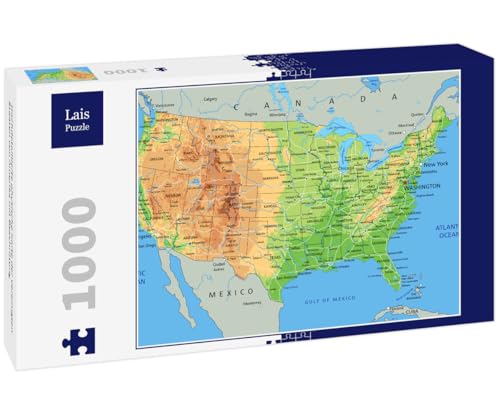 Lais Puzzle Hochdetaillierte physische Karte der Vereinigten Staaten von Amerika mit Beschriftung 1000 Teile Lais Puzzle Hochdetaillierte physische Karte der Vereinigten Staaten von Amerika mit Beschriftung 1000 Teile von Lais Puzzle