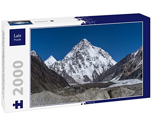 Lais Puzzle K2 Berg, zweithöchster Berg der Welt im Karakorum Gebirge Blick vom Concordia Camp, K2 Basislager Trekking Route, Pakistan, Asien 2000 Teile von Lais Puzzle