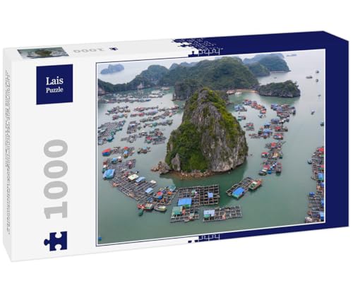 Lais Puzzle Luftaufnahme des schwimmenden Fischerdorfs in der LAN Ha Bay, Vietnam. UNESCO-Weltkulturerbe. In der Nähe der Ha Long-Bucht 1000 Teile Lais Puzzle Luftaufnahme des schwimmenden Fischerdorfs in der LAN Ha Bay, Vietnam. UNESCO-Weltkulturerbe. In der Nähe der Ha Long-Bucht 1000 Teile von Lais Puzzle