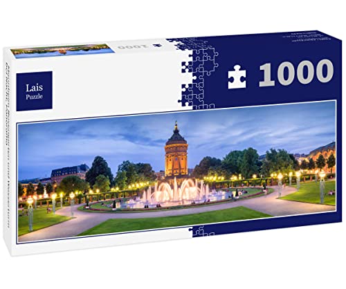 Lais Puzzle Mannheim Rosengarten und Wasserturm bei Nacht, Panorama 1000 Teile von Lais Puzzle