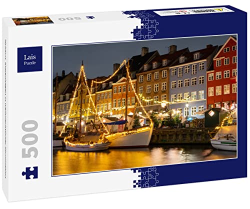 Lais Puzzle Nyhavn, Kopenhagen in weihnachtlicher Illumination 500 Teile von Lais Puzzle