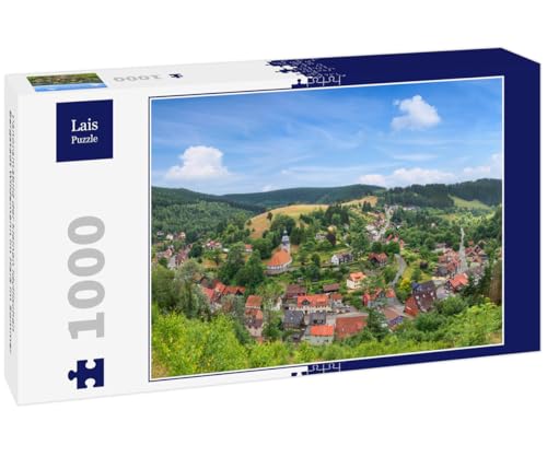Lais Puzzle Panoramabild der kleinen idyllischen Bergstadt Wildemann im Harz im Sommer 1000 Teile von Lais Puzzle
