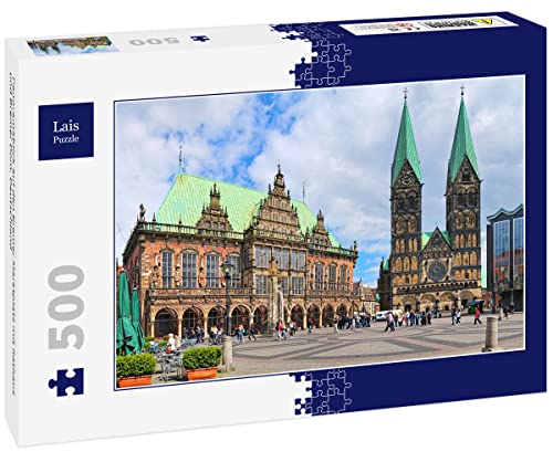 Lais Puzzle Panoramablick auf den Bremer Marktplatz mit Rathaus und Bremer Dom, Deutschland 500 Teile von Lais Puzzle