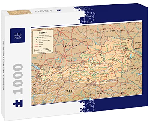 Lais Puzzle Physische Landkarte Österreich 1000 Teile von Lais Puzzle