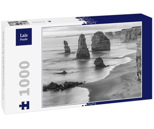 Lais Puzzle Pracht der Twelve Apostles Rocks bei Sonnenaufgang - Great Ocrean in schwarz weiß 1000 Teile von Lais Puzzle