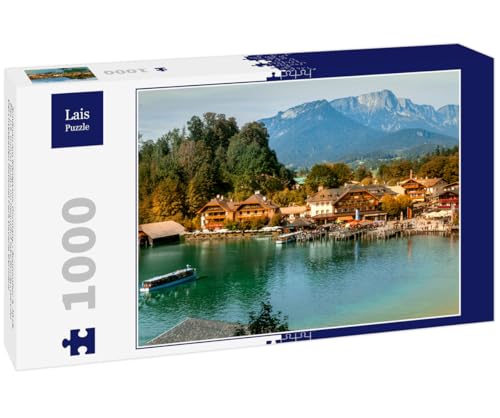 Lais Puzzle Schönau am Königssee, Germany - September 9, 2018: Electric Tourist Boats on Beautiful Lake Konigssee Pier Berchtesgaden National Park Bavaria Germany 1000 Teile von Lais Puzzle