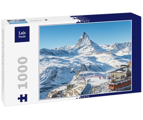 Lais Puzzle Schweiz Alpen Matterhorn Schneeberge am Bahnhof der Gornergrat Bahn, Zermatt, Schweiz 1000 Teile von Lais Puzzle