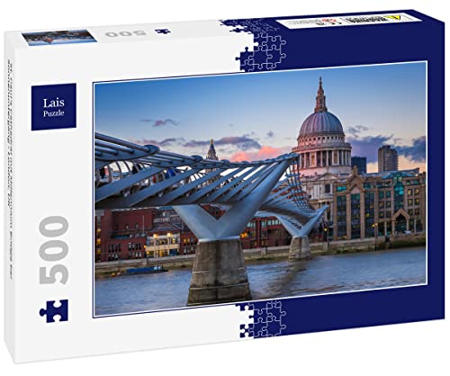 Lais Puzzle St. Paul's Cathedral mit Millennium Bridge bei Sonnenuntergang - London, UK 500 Teile von Lais Puzzle