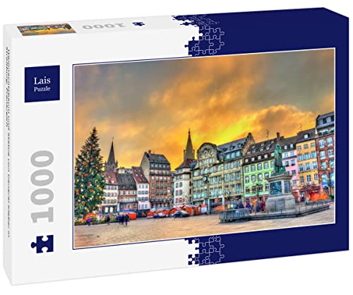 Lais Puzzle Weihnachtsbaum und Statue von General Kleber in Straßburg, Frankreich 1000 Teile von Lais Puzzle
