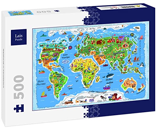 Lais Puzzle Weltkarte in französisch 500 Teile von Lais Puzzle