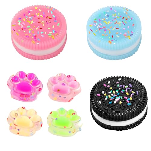 Laitejituan 3 Stück Biscuit Stress Relief Toy und 4 x Mini Katzenpfoten Squishy, Biscuit Squishy Squeeze Toy, Taba Squishy Pfote, Stressabbau Fidget Toys für Anti Stress und Angst Relief Laitejituan 3 Stück Biscuit Stress Relief Toy und 4 x Mini Katzenpfoten Squishy, Biscuit Squishy Squeeze Toy, Taba Squishy Pfote, Stressabbau Fidget Toys für Anti Stress und Angst Relief von Laitejituan