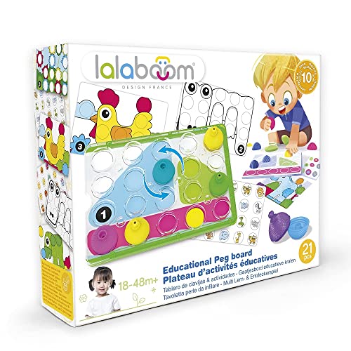 Lalaboom 86150 Lernspielzeug für Kinder, Multi-Lern-& Entdeckerspiel, Steckspiel, 21-teilig, Mehrfarbig, ys/m von Lalaboom