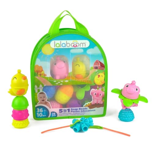 Lalaboom - Motorikperlen – Tasche mit Bauernhoftieren – Spielzeug zum Erleben und Zusammenbauen – Bauspiel Formen und Farben – erweiterbar von 10 Monaten bis 4 Jahren – 28 Teile, BL231 Lalaboom - Motorikperlen – Tasche mit Bauernhoftieren – Spielzeug zum Erleben und Zusammenbauen – Bauspiel Formen und Farben – erweiterbar von 10 Monaten bis 4 Jahren – 28 Teile, BL231 von Lalaboom