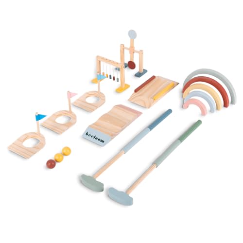 Beeloom - Kinder-Minigolf-Golfset aus Holz, Symbolisches Kinderspielzeug, mehrfarbig, Tragbares mehrteiliges Spielset ohne Bahn, mehrfarbig Beeloom - Kinder-Minigolf-Golfset aus Holz, Symbolisches Kinderspielzeug, mehrfarbig, Tragbares mehrteiliges Spielset ohne Bahn, mehrfarbig von Lalaloom