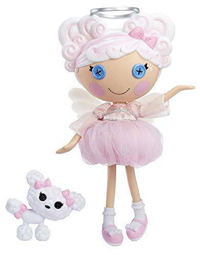 Lalaloopsy Puppe Cloud E. Sky mit Haustier "Poodle" - 33 cm große Engel Puppe mit weißem Haar, Heiligenschein, Flügeln, rosa Outfit & Schuhen, im wiederverwendbaren Camper-Spielset, ab 3 Jahren von Lalaloopsy