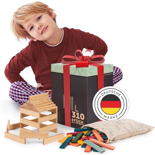 Laleni Bausteine Set - Bausteine Holz Natur 220 Stück + Bauklötze Holz Bunt 90 Stück aus 100% Kiefer - Holzklötze für Kinder - Holzklötzchen zum Spielen mit Box - Holzspielzeug - Holzstäbe zum Basteln Laleni Bausteine Set - Bausteine Holz Natur 220 Stück + Bauklötze Holz Bunt 90 Stück aus 100% Kiefer - Holzklötze für Kinder - Holzklötzchen zum Spielen mit Box - Holzspielzeug - Holzstäbe zum Basteln von Laleni
