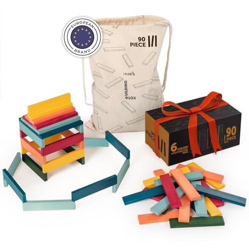 Laleni Holzbausteine Bunt 90 Stück Kiefer - Bausteine Bunt Holz - Holzklötze für Kinder - Holzklötzchen zum Spielen + Beutel - Holzspielzeug - Bauklötze - Holzstäbe zum Basteln - Bastelklötzchen Holz Laleni Holzbausteine Bunt 90 Stück Kiefer - Bausteine Bunt Holz - Holzklötze für Kinder - Holzklötzchen zum Spielen + Beutel - Holzspielzeug - Bauklötze - Holzstäbe zum Basteln - Bastelklötzchen Holz von Laleni