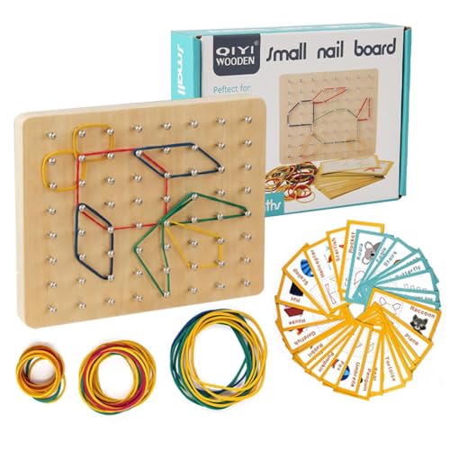 Laluky Holz Geoboard, Montessori Lernspielzeug ab 3 Jahre, Motorikspielzeug Lernspielzeug, Vorschule Lernspiele, Geobrett von Figuren & Formen für Kinder Geschenk Jungen Mädchen Laluky Holz Geoboard, Montessori Lernspielzeug ab 3 Jahre, Motorikspielzeug Lernspielzeug, Vorschule Lernspiele, Geobrett von Figuren & Formen für Kinder Geschenk Jungen Mädchen von Laluky