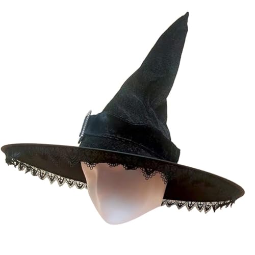 Halloween Hexe Hut Zarte Samt Hexe Hüte Für Maske Exquisite Spitze Erwachsene Kostüm Cosplay Kostüm Zubehör von Lamala