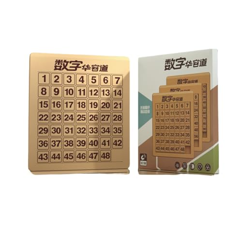 Lamame Huarong Road Magnetisches Klotski-Schiebeblock-Puzzlespiel in Holzfarbe, mathematisches Intelligenz-Puzzle, digitales Huarong-Spielzeug, Intelligenz-Zahlenrätsel, Logikspiel (7x7) von Lamame