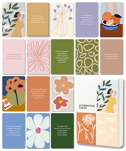 Positive Affirmationskarten für Frauen, über 40 hochwertige positive Affirmationskarten, Achtsamkeitskarten, Motivationskarten, Meditationskarten mit robuster und tragbarer Box, tägliche Affirmationen Positive Affirmationskarten für Frauen, über 40 hochwertige positive Affirmationskarten, Achtsamkeitskarten, Motivationskarten, Meditationskarten mit robuster und tragbarer Box, tägliche Affirmationen von Lamare