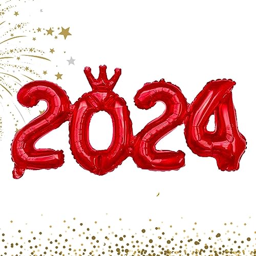 2024 Luftballons | Gold Silber Roségold 16 Zoll Abschlussdekorationen Klasse 2024 - Zahlenballons zum Abschluss für Partydekorationen, Silvesterfest-Partyzubehör für Partys Lambo von Lambo