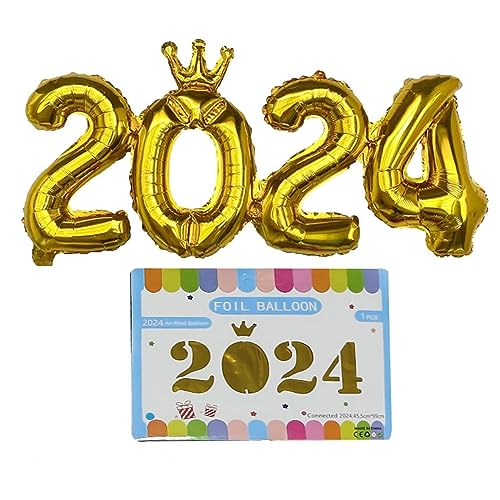 2024 Zahlen-Folienballons,Gold Silber Roségold 16 Zoll Abschlussballons | Zahlenballons zum Abschluss für Partydekorationen, Silvesterfest-Partyzubehör für Partys Lambo von Lambo