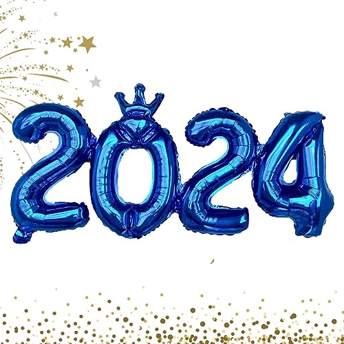 2024 Zahlenballons, 16 Zoll Abschlussballons Gold Silber Roségold, Zahlenballons zum Abschluss für Partydekorationen, Silvesterfest-Partyzubehör für Partys Lambo von Lambo
