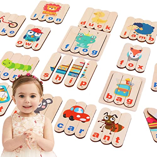 Lambo Alphabet-Puzzlespiel – Wortspiele Alphabet-Puzzle aus Holz, Lernspiel mit verschiedenen Buchstaben, für Mädchen und Lambo Alphabet-Puzzlespiel – Wortspiele Alphabet-Puzzle aus Holz, Lernspiel mit verschiedenen Buchstaben, für Mädchen und von Lambo