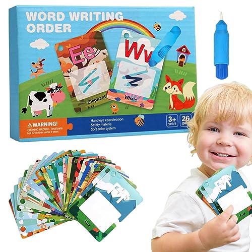 Lambo Alphabet-Wasserkarten für 26 Buchstaben, Wörter, Malerei, Doddle mit Stift, für Kinder ab 1 Jahr Lambo Alphabet-Wasserkarten für 26 Buchstaben, Wörter, Malerei, Doddle mit Stift, für Kinder ab 1 Jahr von Lambo