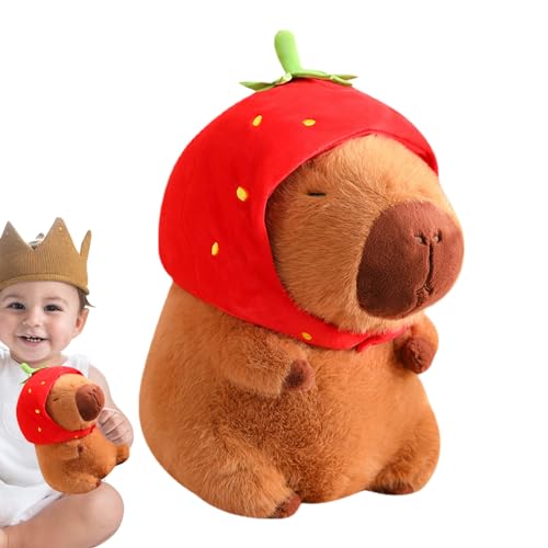 Lambo Capybara mit Erdbeeren aus Plüsch, Capybara-Plüschspielzeug, weiches Capybara, Erdbeerhut, Capybara, Plüsch-Capybara, niedliche Capybara-Geschenke für Kinder und Erwachsene Lambo Capybara mit Erdbeeren aus Plüsch, Capybara-Plüschspielzeug, weiches Capybara, Erdbeerhut, Capybara, Plüsch-Capybara, niedliche Capybara-Geschenke für Kinder und Erwachsene von Lambo