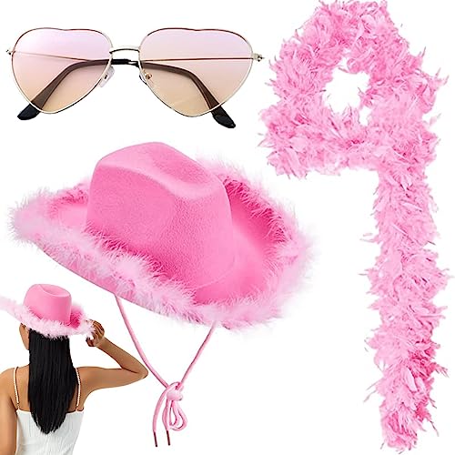 Lambo Cow-Girlhut, Cow-Girl, mit Sonnenbrille, für Damen, Cowboyhut, flauschig, mit Fell, mit Federn, für Halloween, Cosplay, Kostüm, Junggesellinnenabschied Lambo Cow-Girlhut, Cow-Girl, mit Sonnenbrille, für Damen, Cowboyhut, flauschig, mit Fell, mit Federn, für Halloween, Cosplay, Kostüm, Junggesellinnenabschied von Lambo