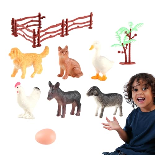 Lambo Kleines Spielzeug für Bauernhoftiere, pädagogische Tierfiguren, Figuren von Huhn, Ente, Katze, Hund, Esel für Tafelaufsätze, Spielzeug zum Sammeln Lambo Kleines Spielzeug für Bauernhoftiere, pädagogische Tierfiguren, Figuren von Huhn, Ente, Katze, Hund, Esel für Tafelaufsätze, Spielzeug zum Sammeln von Lambo