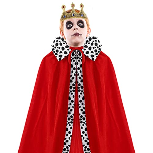 Lambo König Kostüm für King Queen Cosplay Kostüm Bühnenauftritte für Halloween-Party-Zubehör, Mittelalterlicher Prinz, roter Umhang und Stirnband Krone Lambo König Kostüm für King Queen Cosplay Kostüm Bühnenauftritte für Halloween-Party-Zubehör, Mittelalterlicher Prinz, roter Umhang und Stirnband Krone von Lambo