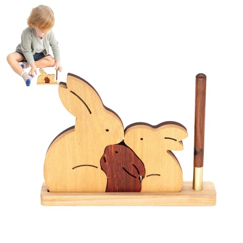 Lambo Puzzle Hase aus Holz, Kaninchen-Puzzle aus Holz | niedliches Kaninchen-Puzzle 3-teilig und Dekoration aus Holz – Stifthalter niedlich, Dekoration aus Holz, Tierpuzzles für mit Stift und Basis Lambo Puzzle Hase aus Holz, Kaninchen-Puzzle aus Holz | niedliches Kaninchen-Puzzle 3-teilig und Dekoration aus Holz – Stifthalter niedlich, Dekoration aus Holz, Tierpuzzles für mit Stift und Basis von Lambo