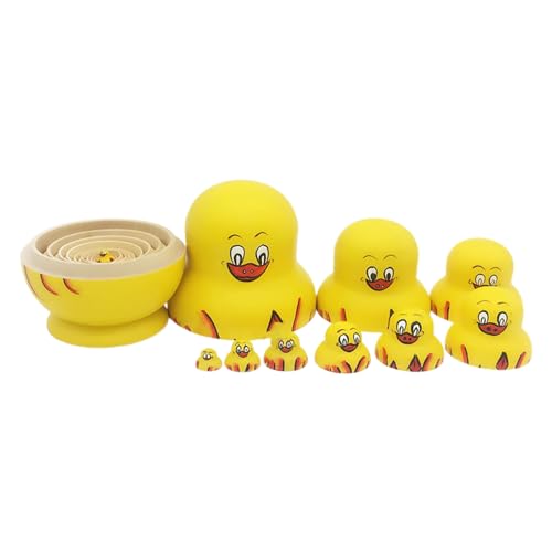 Lambo Russisches Nistspielzeug, Tier, russische Nistpuppen, Set mit 10 russischen Puppen, Nistspielzeug mit Tiermotiven – stapelbare Puppen aus Lindenholz Lambo Russisches Nistspielzeug, Tier, russische Nistpuppen, Set mit 10 russischen Puppen, Nistspielzeug mit Tiermotiven – stapelbare Puppen aus Lindenholz von Lambo