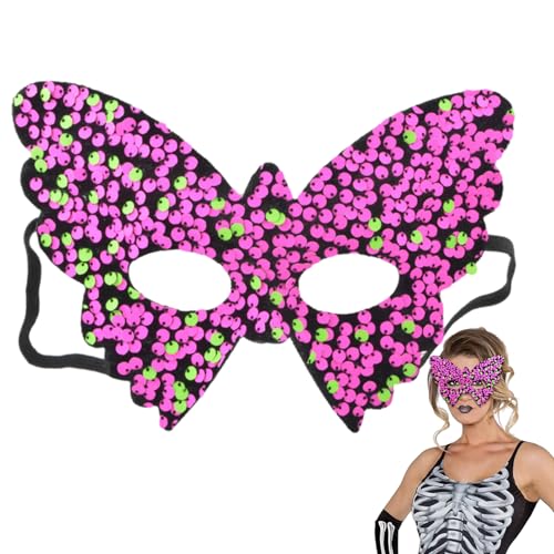 Lambo Schmetterlings-Gesichtsbedeckung, Pailletten-Gesichtsbedeckung | Bling Cosplay Pailletten Half Face Dekor Cover,Mädchen, Cosplay-Spiel, Bühnenshow von Lambo
