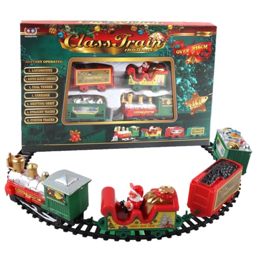 Lambo Spielzeugeisenbahn-Set,Weihnachts-Eisenbahnbausätze mit Bahngleisen | Güterwagen-Eisenbahnbausätze, DIY-Zusammenbau eines klassischen Spielzeugeisenbahn-Sets für Weihnachten von Lambo
