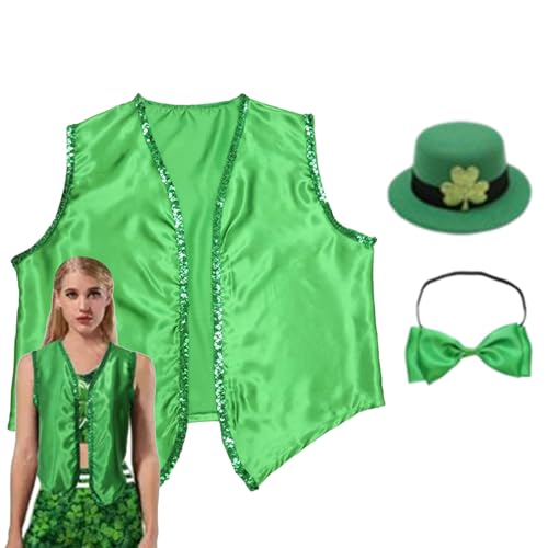 Lambo St. Patricks Day Kostüm-Outfit,St. Patrick's Day Partykostüm | St. Patrick's Day Kostüm-Anziehset | Urlaubsoutfit für Damen und Herren, Urlaubsparty-Outfit für St. Patrick's Day-Dekorationen von Lambo
