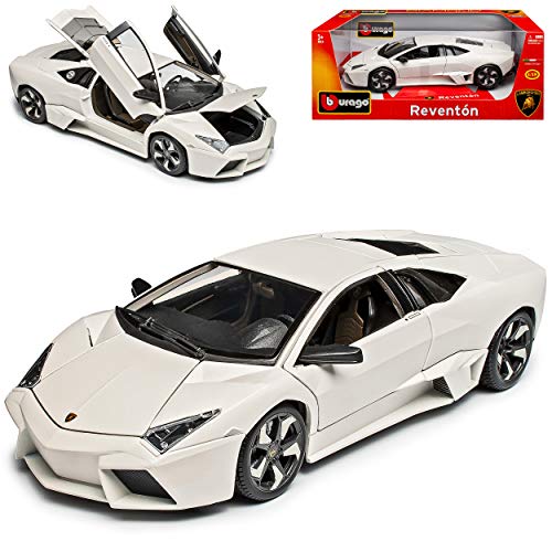 Lamborgihini Reventon Coupe Matt Weiss IAA 2007 1/18 Bburago Modell Auto mit individiuellem Wunschkennzeichen von Lamborghini