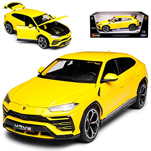 Lamborgihini Urus SUV Gelb Ab 2017 1/18 Burago Modell Auto mit individiuellem Wunschkennzeichen von Lamborghini