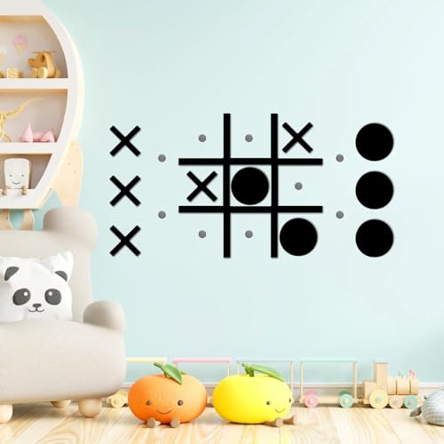 Magnetic Tic Tac Toe Game Wooden Game Wall Mount for Adults Large Magnetic Board Wall Decor Modern Farmhouse Wall Art Game Room Wall Decor for Hallway Living Room Bedroom Home Decor von Lamkidle