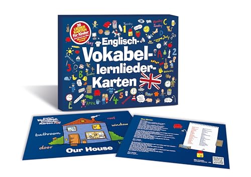 Englisch Vokabelkarten mit Liedtexten – 24 Karten zum Singen & Lernen – Sprachförderung für Kinder & Schule – Lernhilfe für Englischunterricht & DaZ/DaF von Lamp und Sumfleth Entertainment GmbH