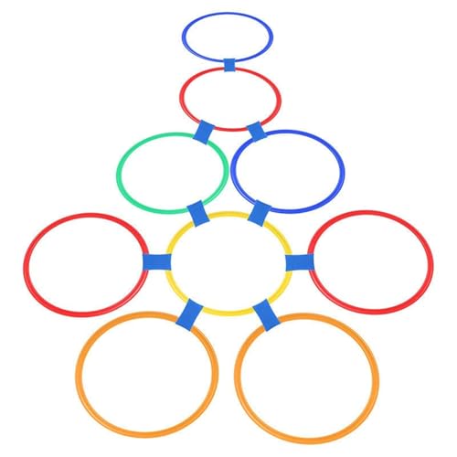 Hopscotch, Hopscotch-Ringe, mehrfarbige Plastikringe, 10-propcs-runde Reifen mit 10 Anschlüssen für Kleinkinder Bruttomotorische Fähigkeiten, UNTERNEHOOR UNSE-FUN-Kreativspiel-Set für Mädchen und Jun Hopscotch, Hopscotch-Ringe, mehrfarbige Plastikringe, 10-propcs-runde Reifen mit 10 Anschlüssen für Kleinkinder Bruttomotorische Fähigkeiten, UNTERNEHOOR UNSE-FUN-Kreativspiel-Set für Mädchen und Jun von Lamppdcor