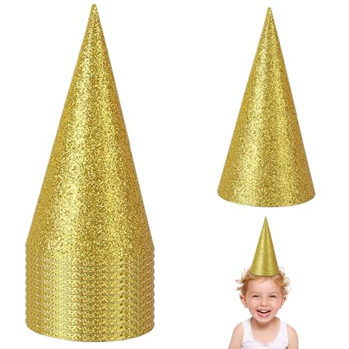 Lamppdcor 12pcs Geburtstagsfeierhüten, 2, 6 x 4, 1 Zoll Papierkegelhüte mit elastischen Saiten für Kinder, Feiertage, Veranstaltungen Lamppdcor 12pcs Geburtstagsfeierhüten, 2, 6 x 4, 1 Zoll Papierkegelhüte mit elastischen Saiten für Kinder, Feiertage, Veranstaltungen von Lamppdcor