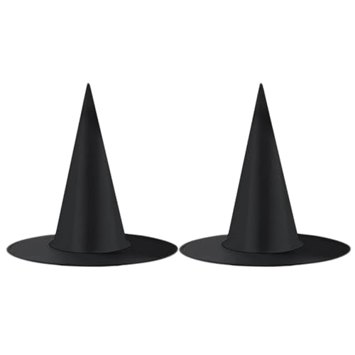 Lamppdcor 2pcs schwarzer Hexenhut für Erwachsene Frauen Halloween Kostüm Zauberer Hanging Decor für Veranda Hof von Lamppdcor