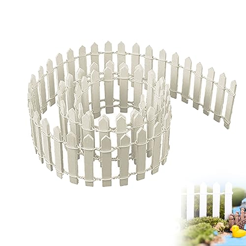 Lamppdcor Miniatur -Mikrolandschaft Holzzaun 5x90 cm Miniaturgartenzaun Holzhof Mikro Landschaft DIY Kunsthandwerk, weiß von Lamppdcor