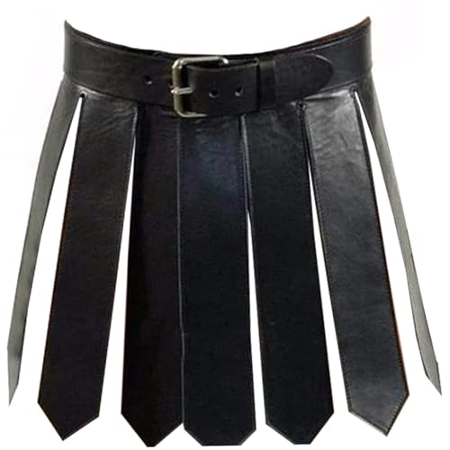 Wikinger -Rüstungsquasten Rock, PU Leder Römischer Rock, mittelalterlicher Krieger Tassel Taillengürtel, Retro -Rüstungsrock Schwarz Wikinger -Rüstungsquasten Rock, PU Leder Römischer Rock, mittelalterlicher Krieger Tassel Taillengürtel, Retro -Rüstungsrock Schwarz von Lamppdcor