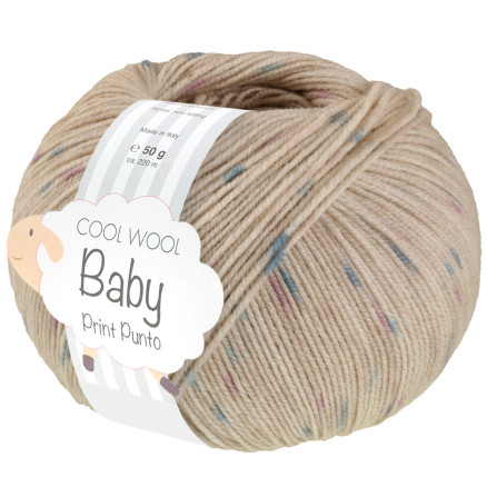 Lana Grossa Cool Wool Baby Garn Print Punto 371 Hellbeige/Türkis/Violett von Lana Grossa