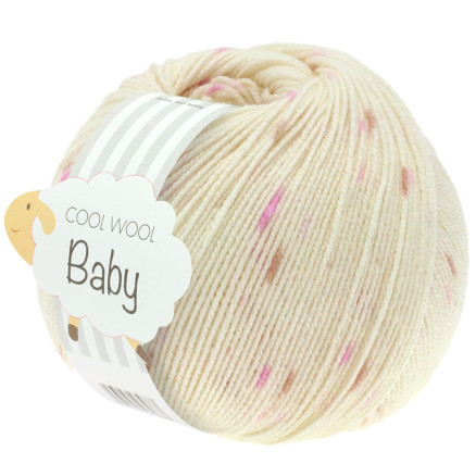 Lana Grossa Cool Wool Babygarn Print 353 Rohweiß/Syren/Rosa/Berry von Lana Grossa